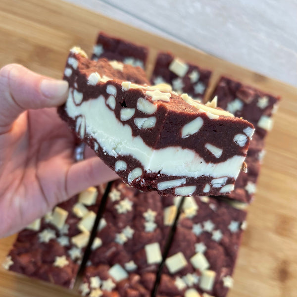 Red Velvet Milkybar Cookie Slice