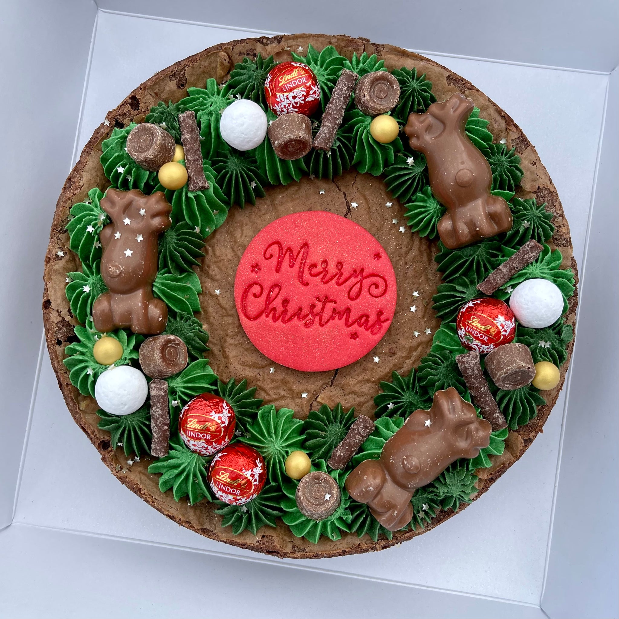 TRIPLE CHOCOLATE BROWNIE WREATH